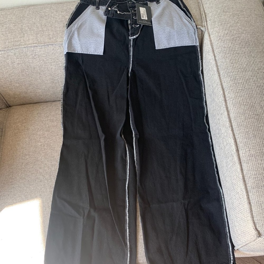 Black wide leg Denim Jeans